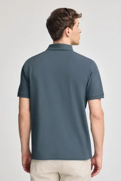 Polo Club Polos*Polo bleu en piqué à manches courtes avec broderie Rigby Best Denim