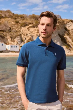Polo Club Polos*Polo à manches courtes et trois boutons avec logo brodé Rigby Go Bleu Indigo