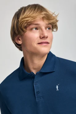 Polo Club Polos*Polo à manches courtes et trois boutons avec logo brodé Rigby Go Bleu Indigo