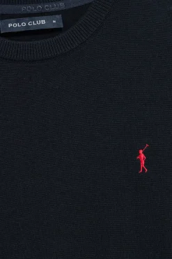 Polo Club Pulls|T-Shirts*Polo à col ras du cou et manches courtes à logo brodé Bleu Marine