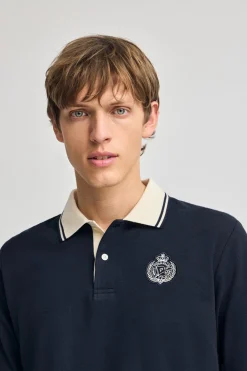 Polo Club Polos*Polo à manches longues Anchor avec détail nautique Bleu Marine