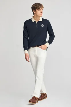 Polo Club Polos*Polo à manches longues Anchor avec détail nautique Bleu Marine