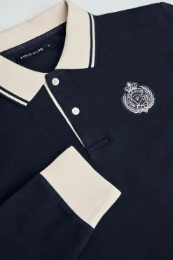 Polo Club Polos*Polo à manches longues Anchor avec détail nautique Bleu Marine