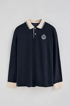 Polo Club Polos*Polo à manches longues Anchor avec détail nautique Bleu Marine