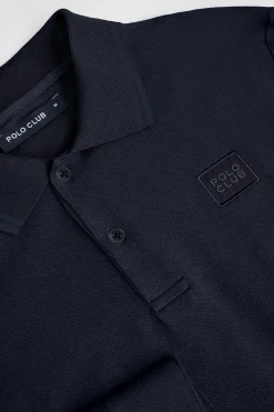 Polo Club Polos*Polo à manches longues et deux boutons avec écusson griffé Bleu Marine
