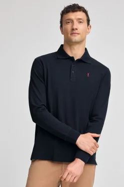 Polo Club Polos*Polo à manches longues à trois boutons et broderie Rigby Go Bleu Marine