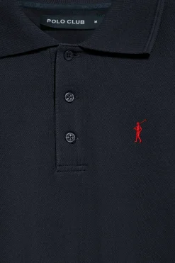 Polo Club Polos*Polo à manches longues à trois boutons et broderie Rigby Go Bleu Marine