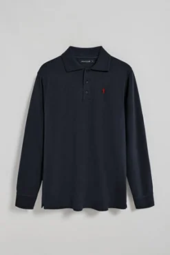 Polo Club Polos*Polo à manches longues à trois boutons et broderie Rigby Go Bleu Marine