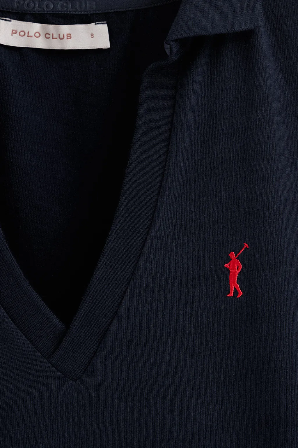Polo Club Polos*Polo en coton et lin sans boutons avec broderie Rigby Go Bleu Marine
