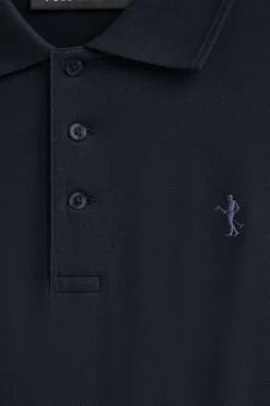 Polo Club Polos*Polo en piqué à manches longues avec broderie Rigby Best Bleu Marine