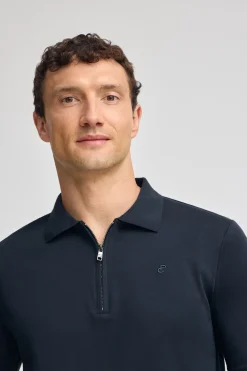 Polo Club Polos*Polo Esko à fermeture éclair et logo brodé Bleu Marine