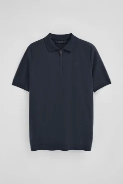 Polo Club Polos*Polo Esko à fermeture éclair et logo brodé Bleu Marine