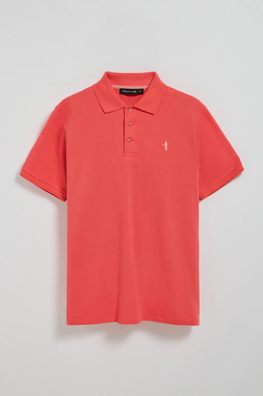 Polo Club Polos*Polo couleur corail en piqué à manches courtes avec broderie Rigby Best Coral