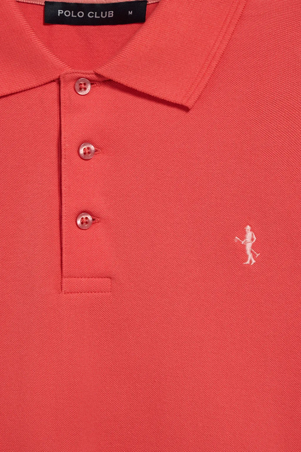Polo Club Polos*Polo couleur corail en piqué à manches courtes avec broderie Rigby Best Coral