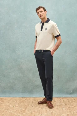 Polo Club Polos*Polo couleur écru Morfeo à manches courtes avec détail nautique Beige