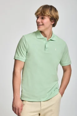 Polo Club Polos*Polo couleur à manches courtes et trois boutons avec logo brodé Rigby Go Menthe