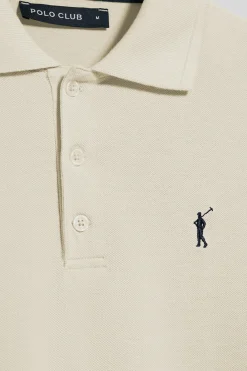 Polo Club Polos*Polo écru à manches courtes et trois boutons avec logo brodé Rigby Go Beige