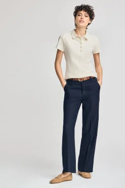 Polo Club Polos*Polo écru à manches courtes en coton avec broderie Rigby Best Beige