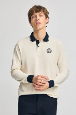 Polo Club Polos*Polo écru à manches longues Anchor avec détail nautique Beige
