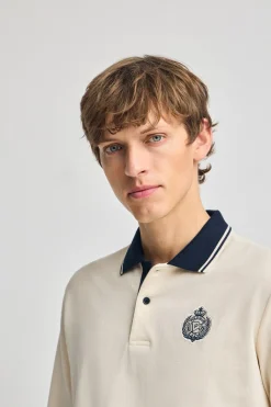Polo Club Polos*Polo écru à manches longues Anchor avec détail nautique Beige