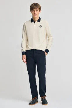 Polo Club Polos*Polo écru à manches longues Anchor avec détail nautique Beige