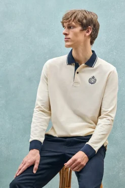 Polo Club Polos*Polo écru à manches longues Anchor avec détail nautique Beige
