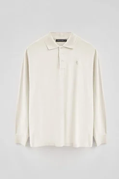 Polo Club Polos*Polo écru en piqué à manches longues avec broderie Rigby Best Beige