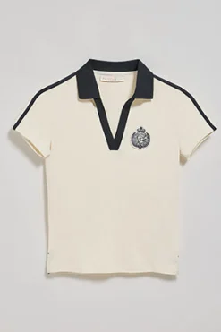 Polo Club Polos*Polo écru sans boutons avec écusson nautique Beige
