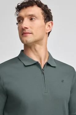 Polo Club Polos*Polo Esko avec fermeture éclair et monogramme brodé Gris Pierre