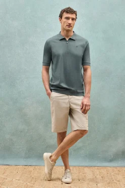 Polo Club Polos*Polo Esko avec fermeture éclair et monogramme brodé Gris Pierre