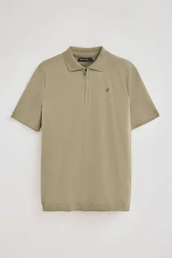 Polo Club Polos*Polo Esko vert clair avec fermeture éclair et monogramme brodé Vert sauge