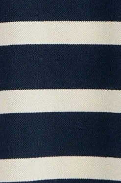 Polo Club Polos*Polo Genova rayé avec broderie monogramme Bleu Marine