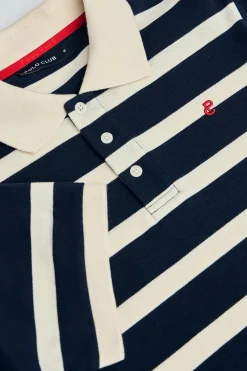 Polo Club Polos*Polo Genova rayé avec broderie monogramme Bleu Marine
