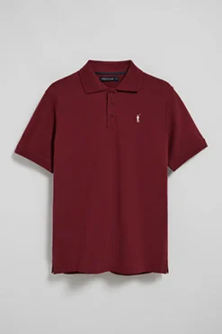 Polo Club Polos*Polo granate de manga corta y tres botones con logo bordado Rigby Go Grenat