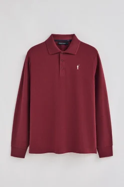 Polo Club Polos*Polo à manches longues à trois boutons et broderie Rigby Go Grenat