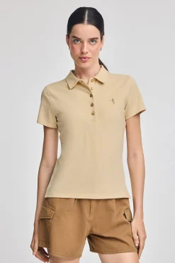 Polo Club Polos*Polo à manches courtes en coton avec broderie Rigby Best Ivoire
