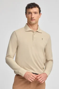 Polo Club Polos*Polo à manches longues à trois boutons et broderie Rigby Go Ivoire