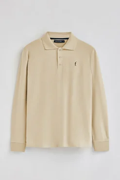 Polo Club Polos*Polo à manches longues à trois boutons et broderie Rigby Go Ivoire