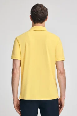 Polo Club Polos*Polo jaune clair piqué à manches courtes avec broderie Rigby Best Jaune tendre