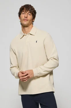 Polo Club Polos*Polo manches longues avec deux boutons et logo Rigby Go Beige