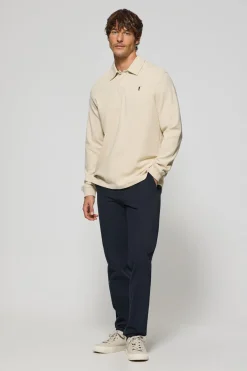 Polo Club Polos*Polo manches longues avec deux boutons et logo Rigby Go Beige