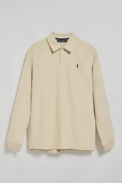 Polo Club Polos*Polo manches longues avec deux boutons et logo Rigby Go Beige