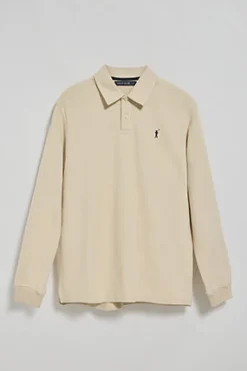 Polo Club Polos*Polo manches longues avec deux boutons et logo Rigby Go Beige