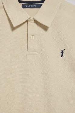 Polo Club Polos*Polo manches longues avec deux boutons et logo Rigby Go Beige