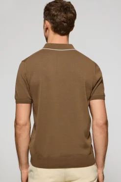 Polo Club Pulls|Polos*Polo moka en maille avec boutons et broderie Rigby Go Mocca