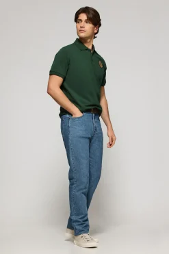 Polo Club Polos*Polo Nautic vert avec écusson nautique sur la poitrine Vert Bouteille