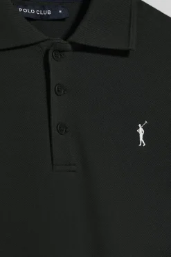 Polo Club Polos*Polo à manches courtes et trois boutons avec logo brodé Rigby Go Noir