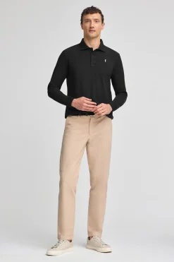 Polo Club Polos*Polo à manches longues à trois boutons et broderie Rigby Go Noir