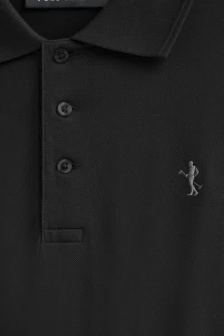 Polo Club Polos*Polo en piqué à manches longues avec broderie Rigby Best Noir