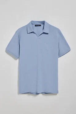Polo Club Polos*Polo Pascal bleu sans boutons avec monogramme brodé Bleu Aqua